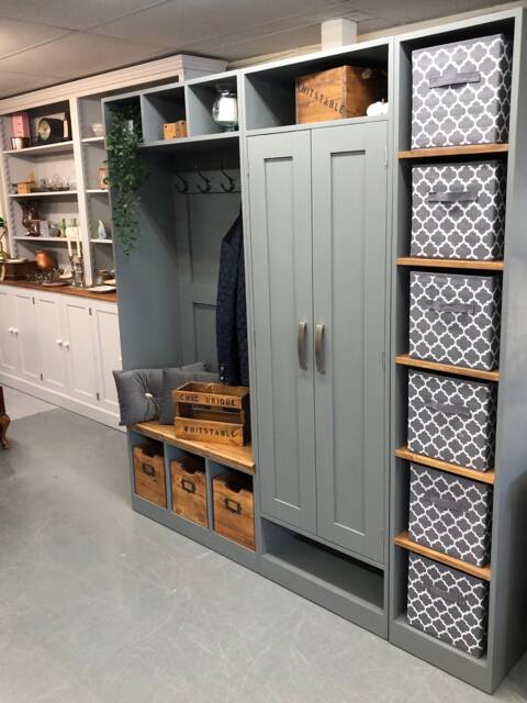 Handmade Sustainable Pine Hall Bench Storage Unit, Mudroom Furniture, Kent Showroom - image 1