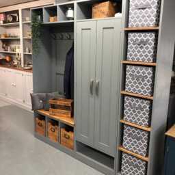 Handmade Sustainable Pine Hall Bench Storage Unit, Mudroom Furniture, Kent Showroom - thumbnail 3
