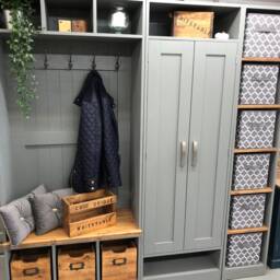 Handmade Sustainable Pine Hall Bench Storage Unit, Mudroom Furniture, Kent Showroom - thumbnail 2