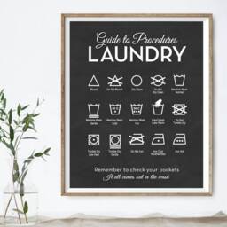Laundry Wall Art, Decor, Room Symbols Sign, Framed Art Print, Trendy Room, Farmhouse Themed - thumbnail 2