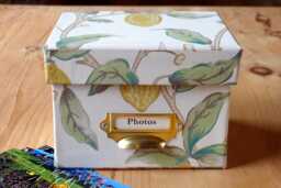 William Morris Photo Box Lemons White Design, Handmade in England