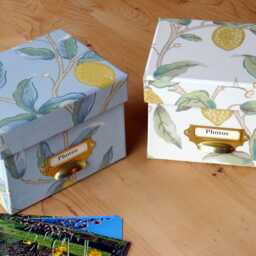 William Morris Photo Box Lemons White Design, Handmade in England - thumbnail 4