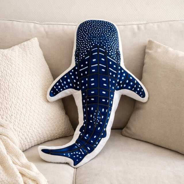 Whale Shark Plush Pillow, Ocean Animal Shaped Cushion, Marine Life Soft Fabric - image 1