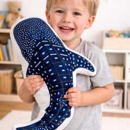 Whale Shark Plush Pillow, Ocean Animal Shaped Cushion, Marine Life Soft Fabric - thumbnail 2