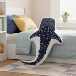 Whale Shark Plush Pillow, Ocean Animal Shaped Cushion, Marine Life Soft Fabric - thumbnail 3