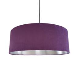 Extra Large Purple Velvet Lampshade With Silver Lining - thumbnail 1