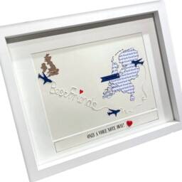 Long Distance Friendship Gift Map Print Framed For Far Away Friends Friend Moving Abroad Farewell - thumbnail 1