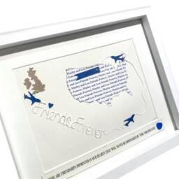 Long Distance Friendship Gift Map Print Framed For Far Away Friends Friend Moving Abroad Farewell - thumbnail 3