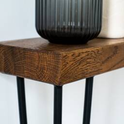 Handmade Oak Console Table - Live Edge, Modern Design - thumbnail 4