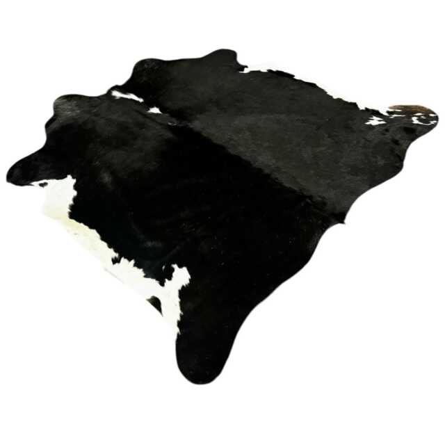Genuine Black & White Cowhide Rug, Large Hair On Hide Sold As Seen - image 1
