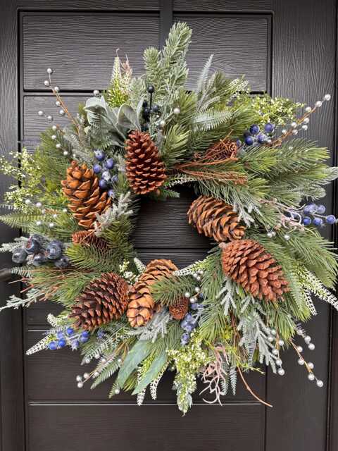 Rustic Christmas/ Winter Pinecone Wreath - image 1