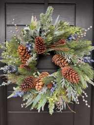 Rustic Christmas/ Winter Pinecone Wreath - thumbnail 1