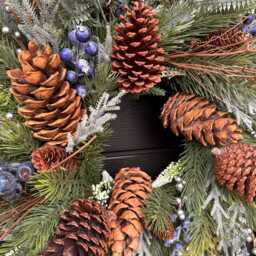Rustic Christmas/ Winter Pinecone Wreath - thumbnail 3