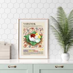Malasyan Nasi Lemak Print, Malaysia, Asian Food, Kitchen Print, Retro Poster, Wall Art, Restaurant South East Asia, Cafe Decor - thumbnail 2