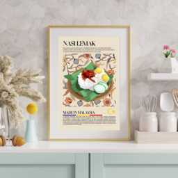 Malasyan Nasi Lemak Print, Malaysia, Asian Food, Kitchen Print, Retro Poster, Wall Art, Restaurant South East Asia, Cafe Decor - thumbnail 3