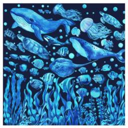 100 Glow in The Dark Wall Stickers Ocean Creatures Luminus By Nite, Beautiful Day.tropical Fish, Whales, Turtle, Plants, Jellyfish Kids Decor - thumbnail 2