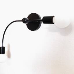 Arched Two-Arm Wall Sconce Black Modern Hallway Light - thumbnail 3