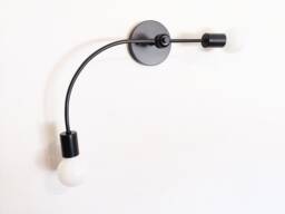 Arched Two-Arm Wall Sconce Black Modern Hallway Light