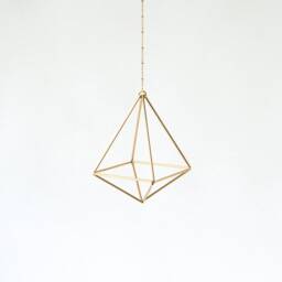 Hanging Air Plant Holder, Mobile Himmeli, Gold Hanger, Geometric Planter, Airplant Display, Home Decor Gift, Octahedron 01 - thumbnail 3