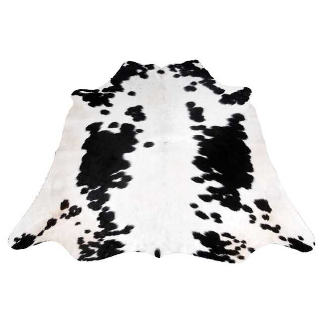 Luxurious Large Black & White Cowhide Rug - Natural Hair-On Leather For Stylish Spaces - image 1