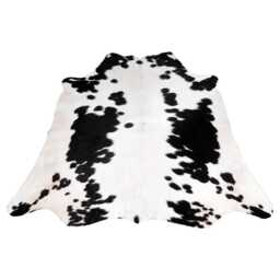 Luxurious Large Black & White Cowhide Rug - Natural Hair-On Leather For Stylish Spaces - thumbnail 1