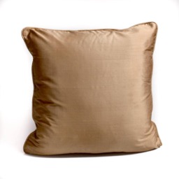 Silk Striped Pillow Cover Gold, Rust, Floral Embroidery - thumbnail 4
