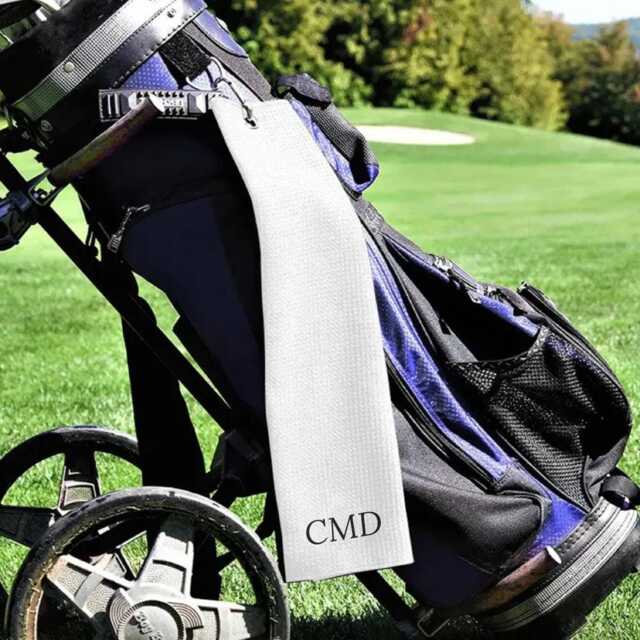 Monogrammed Waffle Golf Towel - image 1