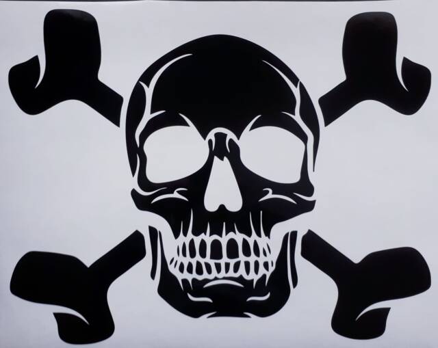 Skull Decal Crossbones Car Bonnet Side Sticker Wall Art Vinyl Graphic Window Door Body Panel Van Decor Sign