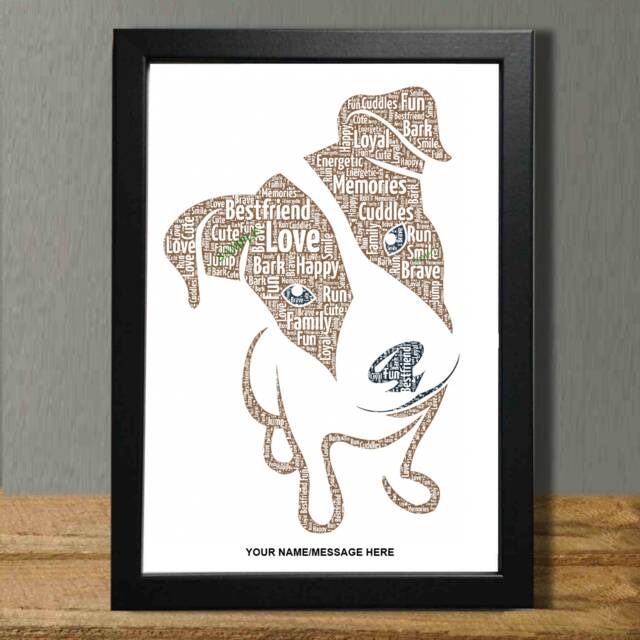 Personalized Jack Russell Word Art Print, Dog Memorial Gift - image 1