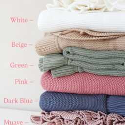 Personalised Baby Blanket, Hand Embroidered Name Baby Gift, Cotton Newborn Shower - thumbnail 2