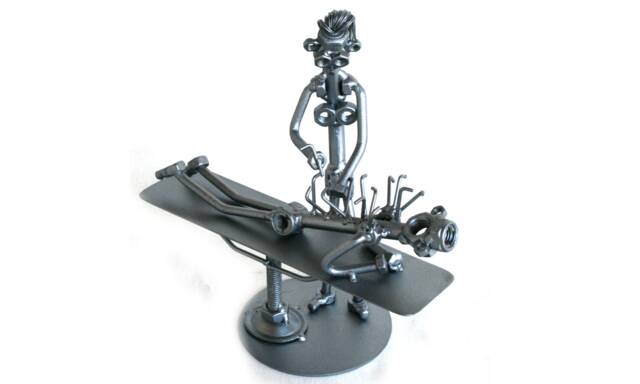 Personalized Acupuncture Gift Nuts & Bolts Sculpture, Scrap Metal Art, Christmas For Dad - image 1