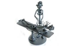 Personalized Acupuncture Gift Nuts & Bolts Sculpture, Scrap Metal Art, Christmas For Dad - thumbnail 1