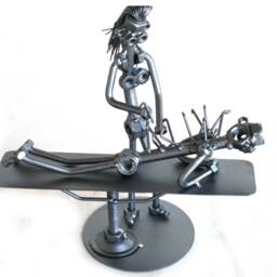 Personalized Acupuncture Gift Nuts & Bolts Sculpture, Scrap Metal Art, Christmas For Dad - thumbnail 2
