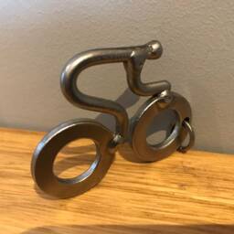 Bicycle Key Ring Stainless Steel, Welded Metal Bike Art. Cycling Keyring Gift - thumbnail 3