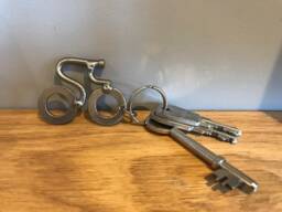 Bicycle Key Ring Stainless Steel, Welded Metal Bike Art. Cycling Keyring Gift