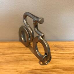 Bicycle Key Ring Stainless Steel, Welded Metal Bike Art. Cycling Keyring Gift - thumbnail 2