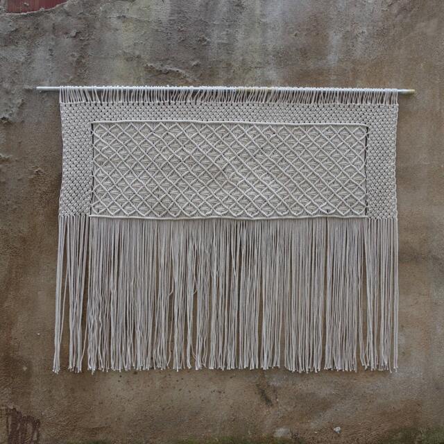 Macrame Headboard, Over Bed Decoration, Shabby Chic Decor, Bedroom Wall Hanging - image 1