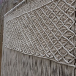 Macrame Headboard, Over Bed Decoration, Shabby Chic Decor, Bedroom Wall Hanging - thumbnail 4