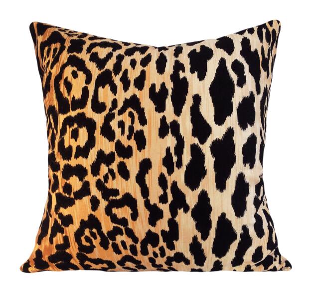 Leopard Print Velvet Pillow Cover - Serengeti Animal Throw - image 1