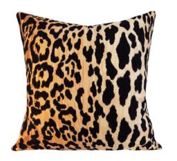 Leopard Print Velvet Pillow Cover - Serengeti Animal Throw - thumbnail 1