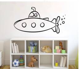 Cartoon Submarine Wall Decal Vinyl Sticker Nautical Navy Kids Playroom Decor - 135Nr - thumbnail 1