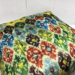 Handwoven Silk Ikat Pillow Cover 20x20, Decorative Cushion - thumbnail 4