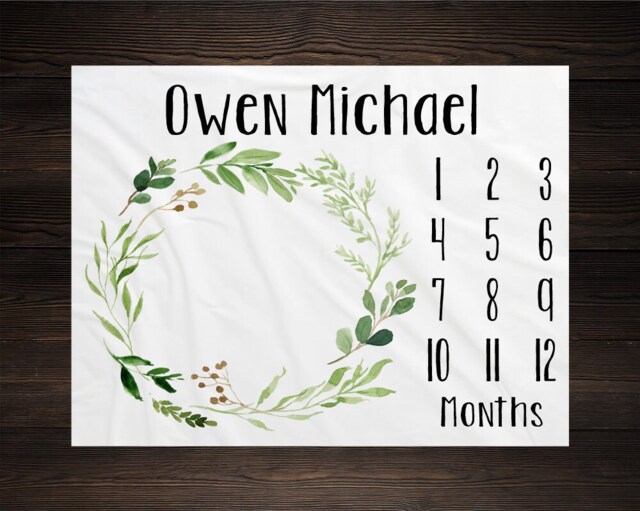 Milestone Blanket Month Baby Growth Tracker Soft Fleece Shower Newborn Gift Watch Me Grow - image 1