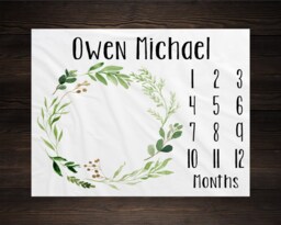 Milestone Blanket Month Baby Growth Tracker Soft Fleece Shower Newborn Gift Watch Me Grow - thumbnail 1