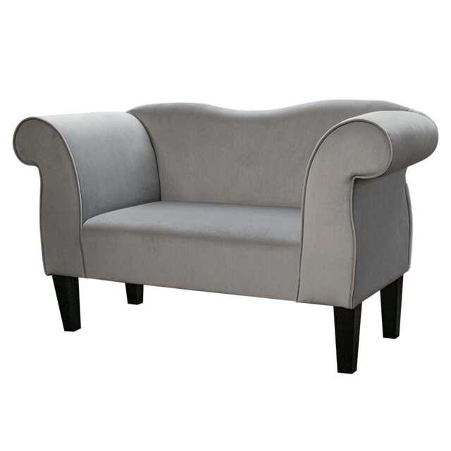 Small Silver Deluxe Velvet Chaise Sofa - Grey Upholstered Chair Handmade in Britain - image 1