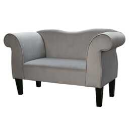 Small Silver Deluxe Velvet Chaise Sofa - Grey Upholstered Chair Handmade in Britain - thumbnail 1