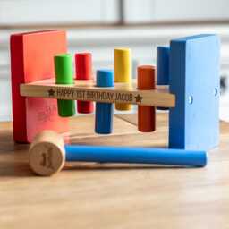Personalised Hammer Bench Wooden Toy, 1st Birthday Gift - Lc1053
