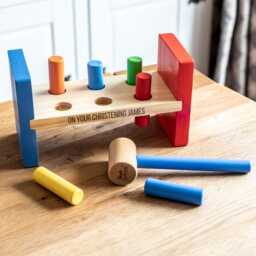 Personalised Hammer Bench Wooden Toy, 1st Birthday Gift - Lc1053 - thumbnail 3