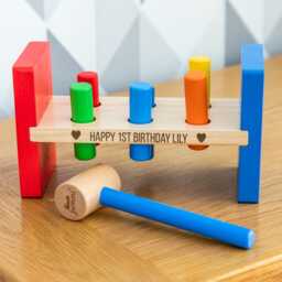 Personalised Hammer Bench Wooden Toy, 1st Birthday Gift - Lc1053 - thumbnail 2
