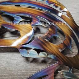 West Coast Salmon Metal Wall Art Hand-Polished Steel - 16x14 - thumbnail 3